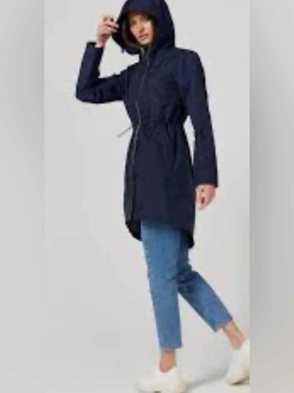 Forever 21 Navy Hooded Anorak Jacket in size small
